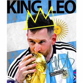 Pop Art Wall Decoration Drawing (Lionel Messi - King Leo)modern abstract painting decor