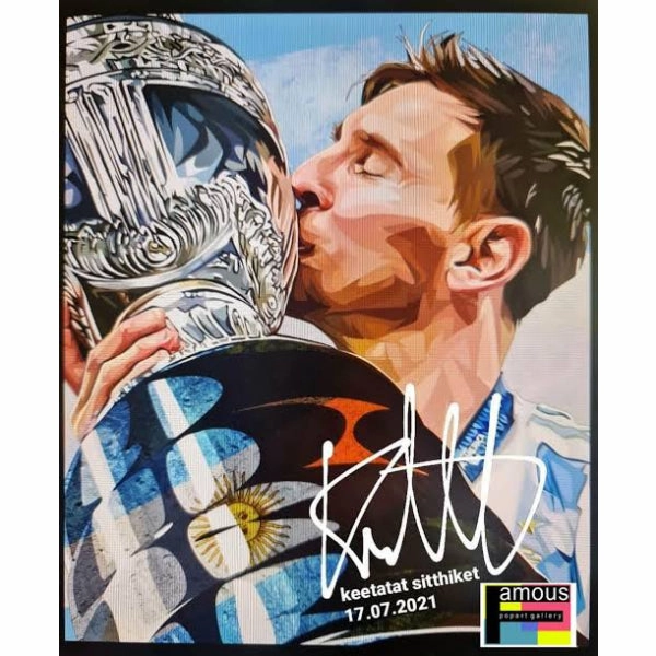 Pop Art Wall Decoration Drawing (Lionel Messi - The Cup)modern abstract painting decor
