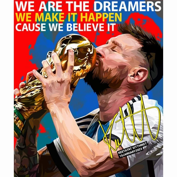 Pop Art Wall Decoration Drawing (Lionel Messi - We are the dreams)modern abstract painting decor