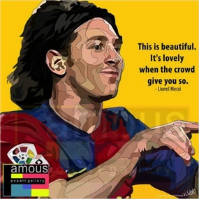 Pop Art Wall Decoration Drawing (Lionel Messi - Yellow)modern abstract painting decor