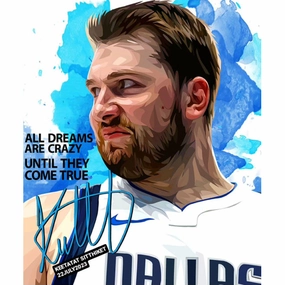 Pop Art Wall Decoration Drawing (Luka Doncic - All dreams are crazy until they come true) modern abstract painting decor