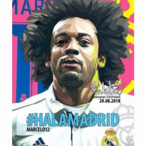 Pop Art Wall Decoration Drawing (Marcelo - Halamadrid) modern abstract painting decor