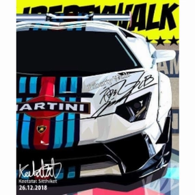Pop Art Wall Decoration Drawing (Martini Lambo Liberty Walk) Lamborghini modern abstract painting decor