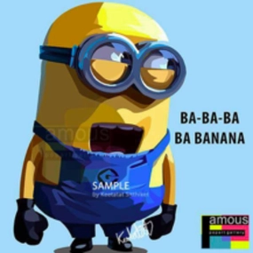 Pop Art Wall Decoration Drawing (Minions Bababab)modern abstract painting decor