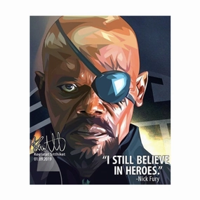 Pop Art Wall Decoration Drawing (Nick Fury - I still believe in Heroes)modern abstract painting decor