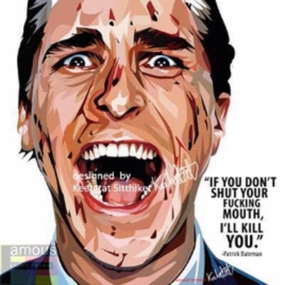 Pop Art Wall Decoration Drawing (Patrick Bateman) American Psychomodern abstract painting decor