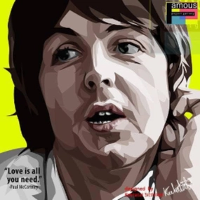 Pop Art Wall Decoration Drawing (Paul McCartney)  Beatles modern abstract painting decor