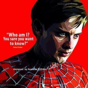 Pop Art Wall Decoration Drawing (Peter Parker Who Am I)modern abstract painting decor