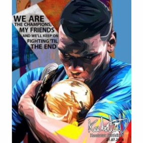 Pop Art Wall Decoration Drawing (Pogba - We are the Champions) modern abstract painting decor