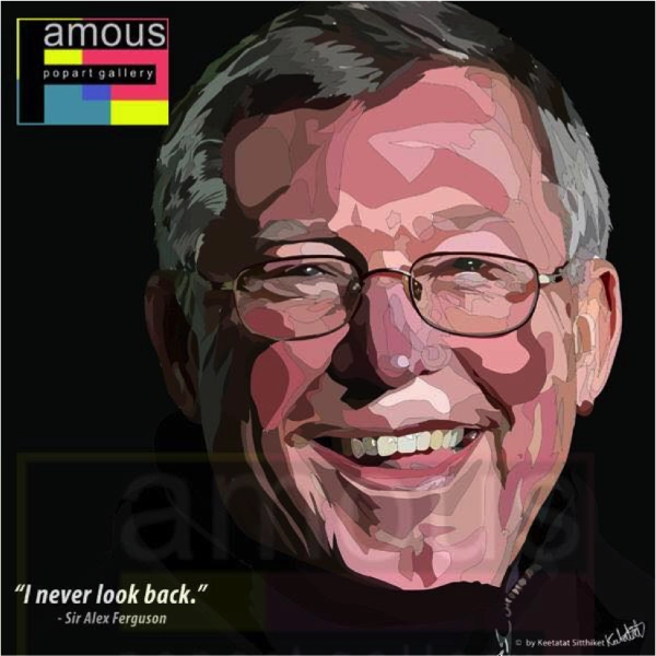 Pop Art Wall Decoration Drawing (Sir Alex Ferguson - I Never Look Back)modern abstract painting decor