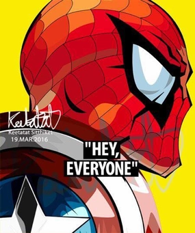 Pop Art Wall Decoration Drawing (SpiderMan Hey Everyone)modern abstract painting decor