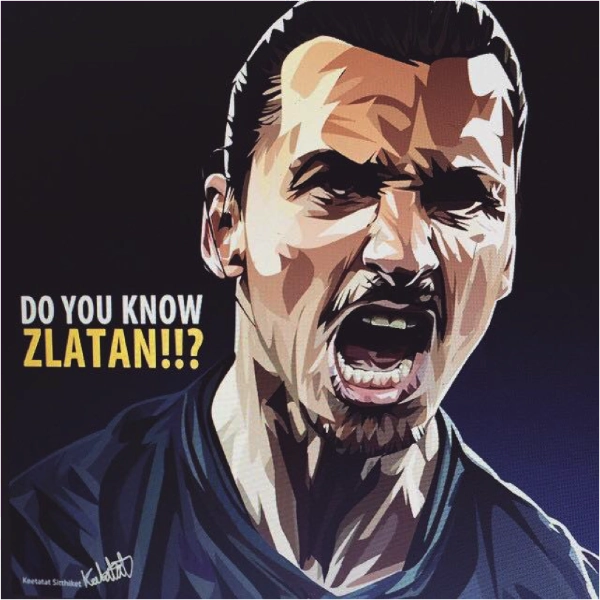 Pop Art Wall Decoration Drawing (Zlatan Ibrahimovic - Do You Know)modern abstract painting decor