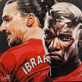 Pop Art Wall Decoration Drawing (Zlatan Ibrahimovic Vs Pogba)modern abstract painting decor