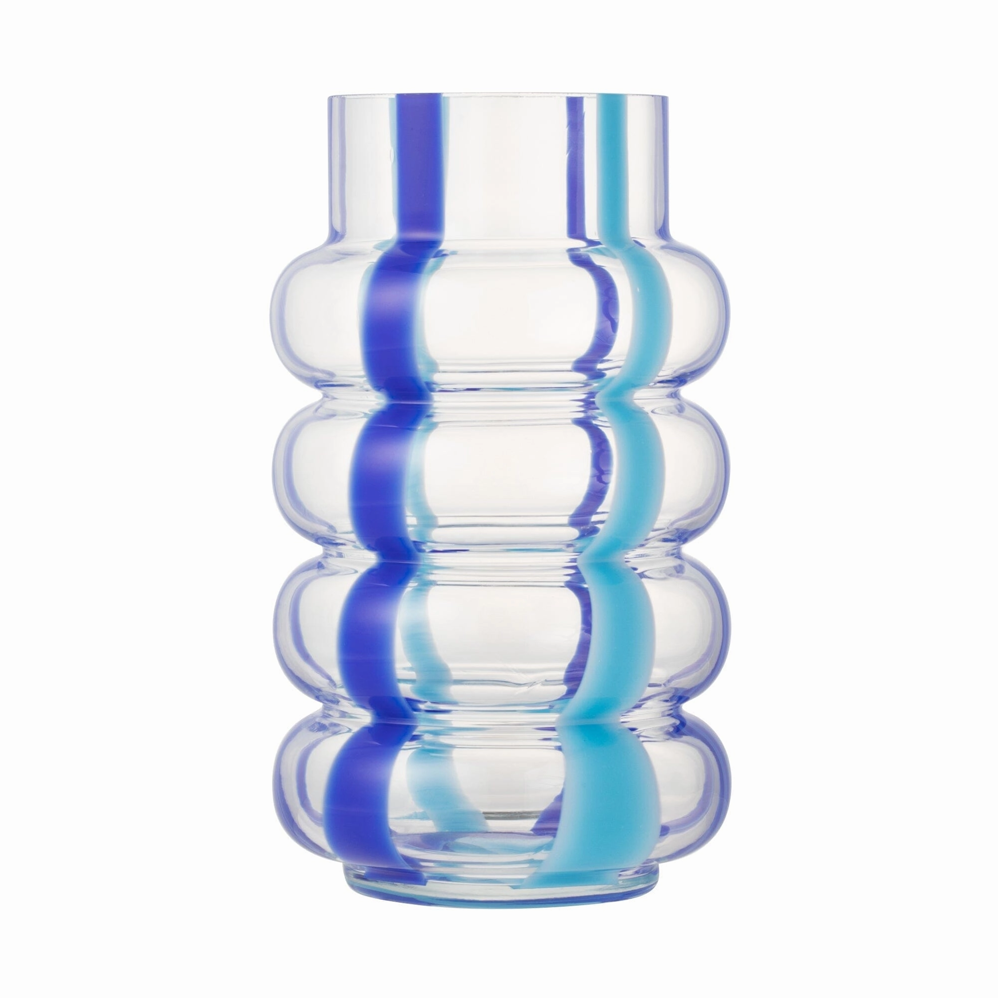 Pop Stripe Flower Vase Large Blue