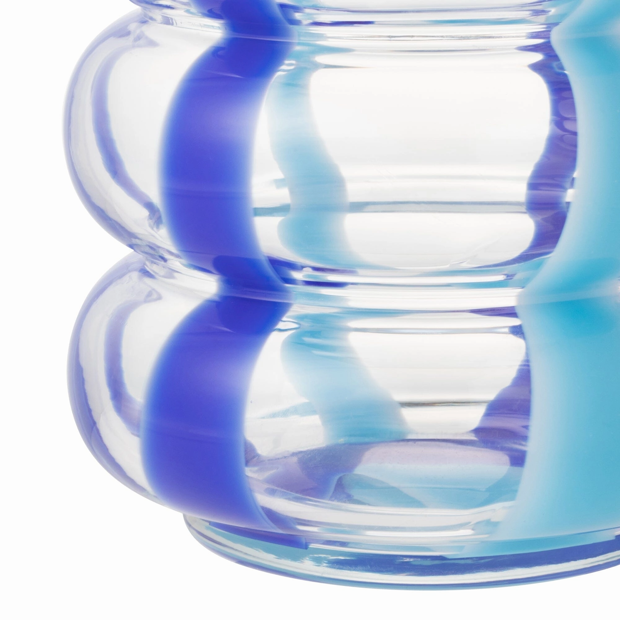 Pop Stripe Flower Vase Large Blue