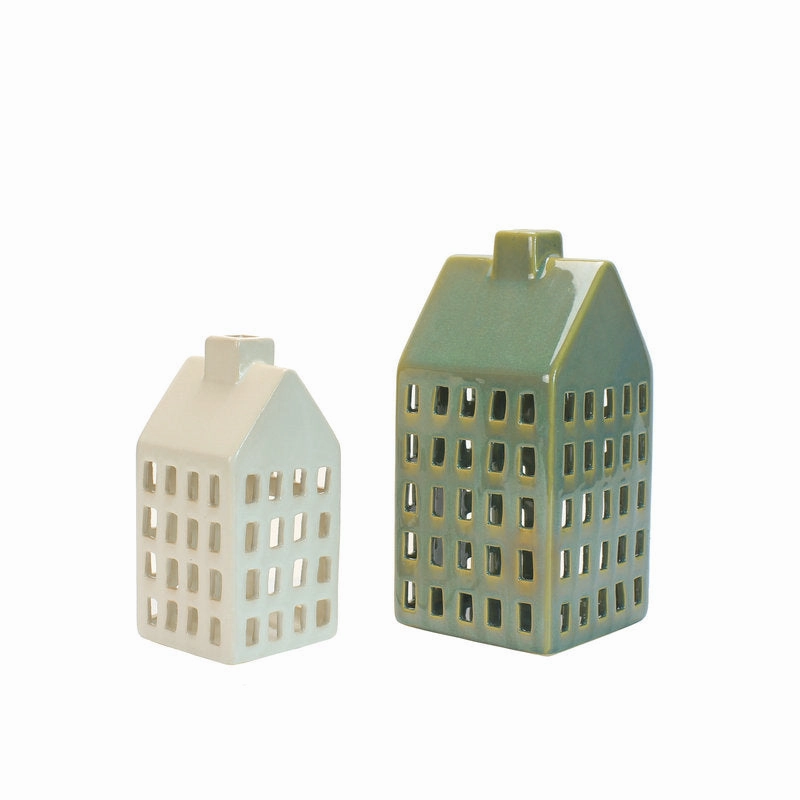 Porcelain House Tea Light Holder