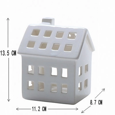 Porcelain House Tea Light Holder