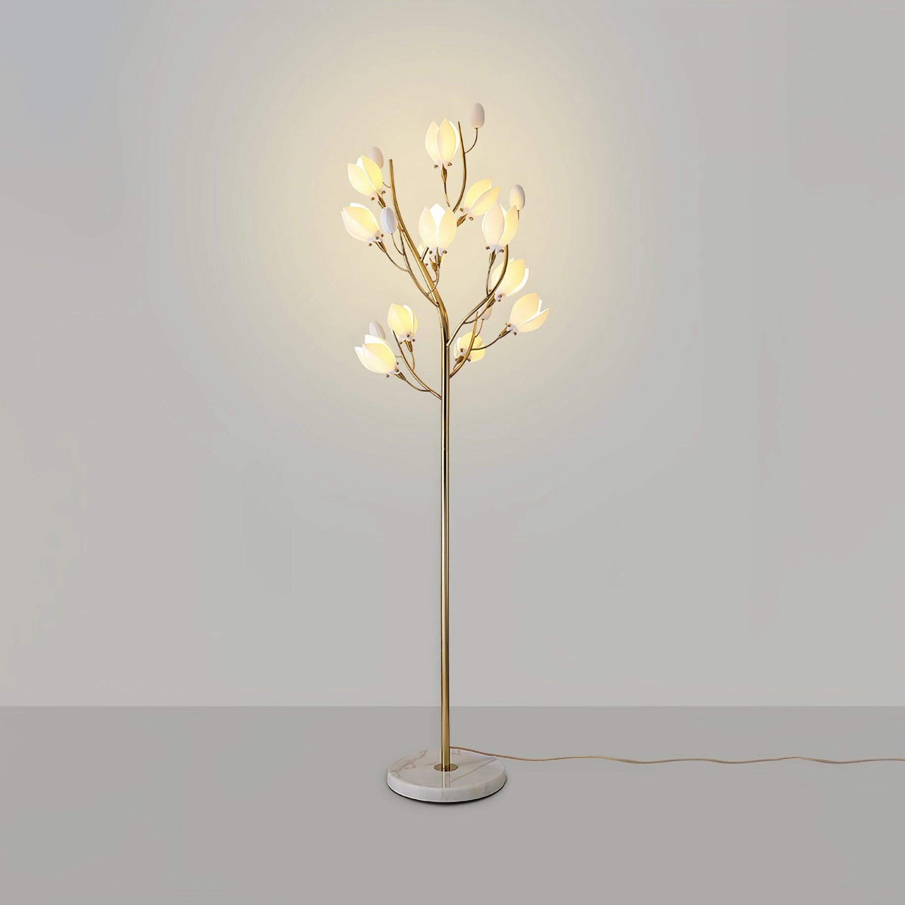 Porcelain Magnolia Floor Lamp
