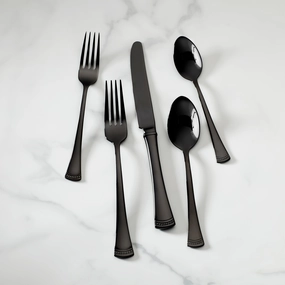 Portola Black Mirror 20 Piece Flatware Seteco-friendly bamboo fiber tableware set 