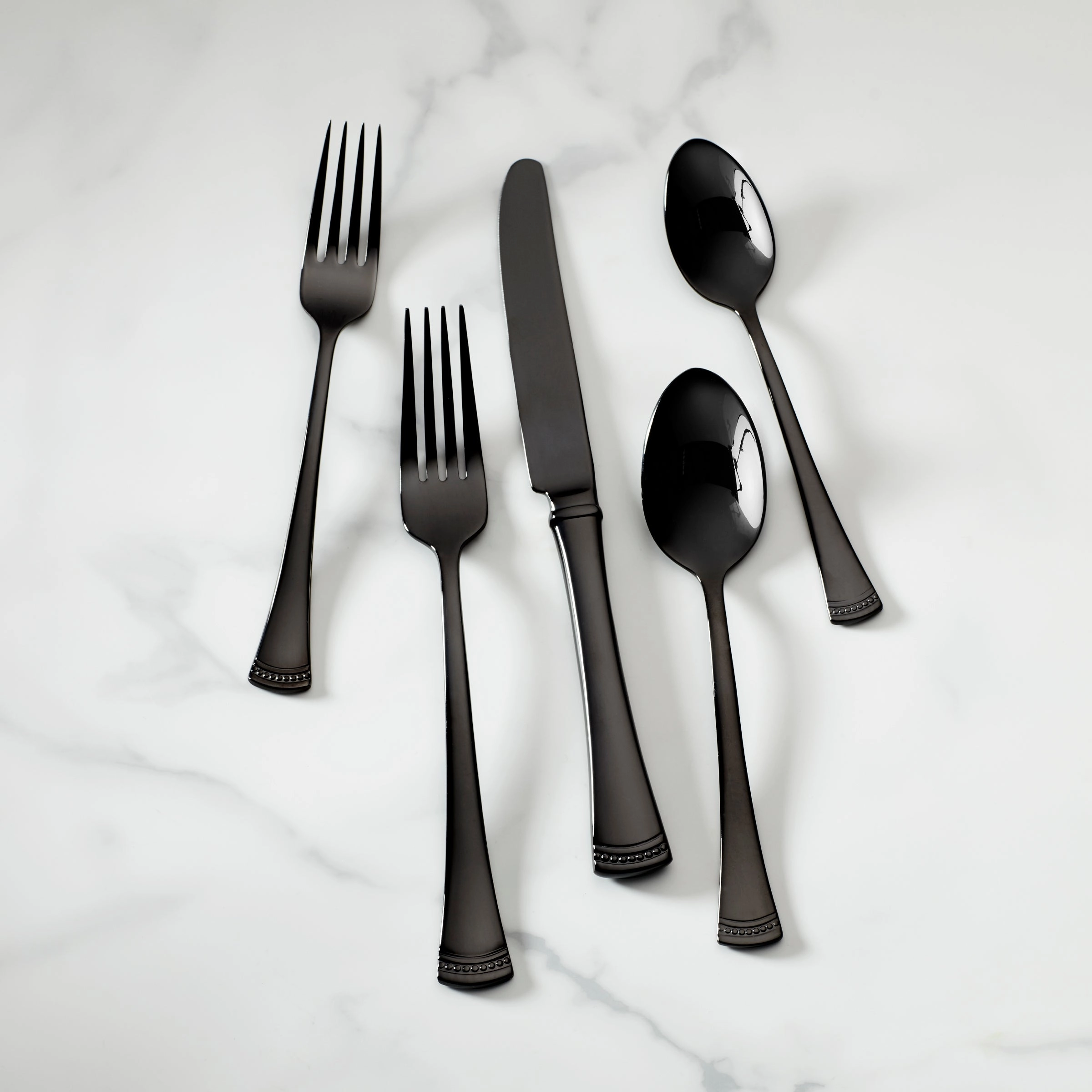 Portola Black Mirror 20 Piece Flatware Seteco-friendly bamboo fiber tableware set 