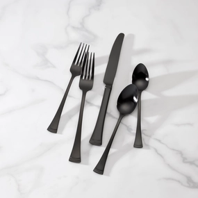 Portola Black Satin 20 Piece Flatware Seteco-friendly bamboo fiber tableware set 
