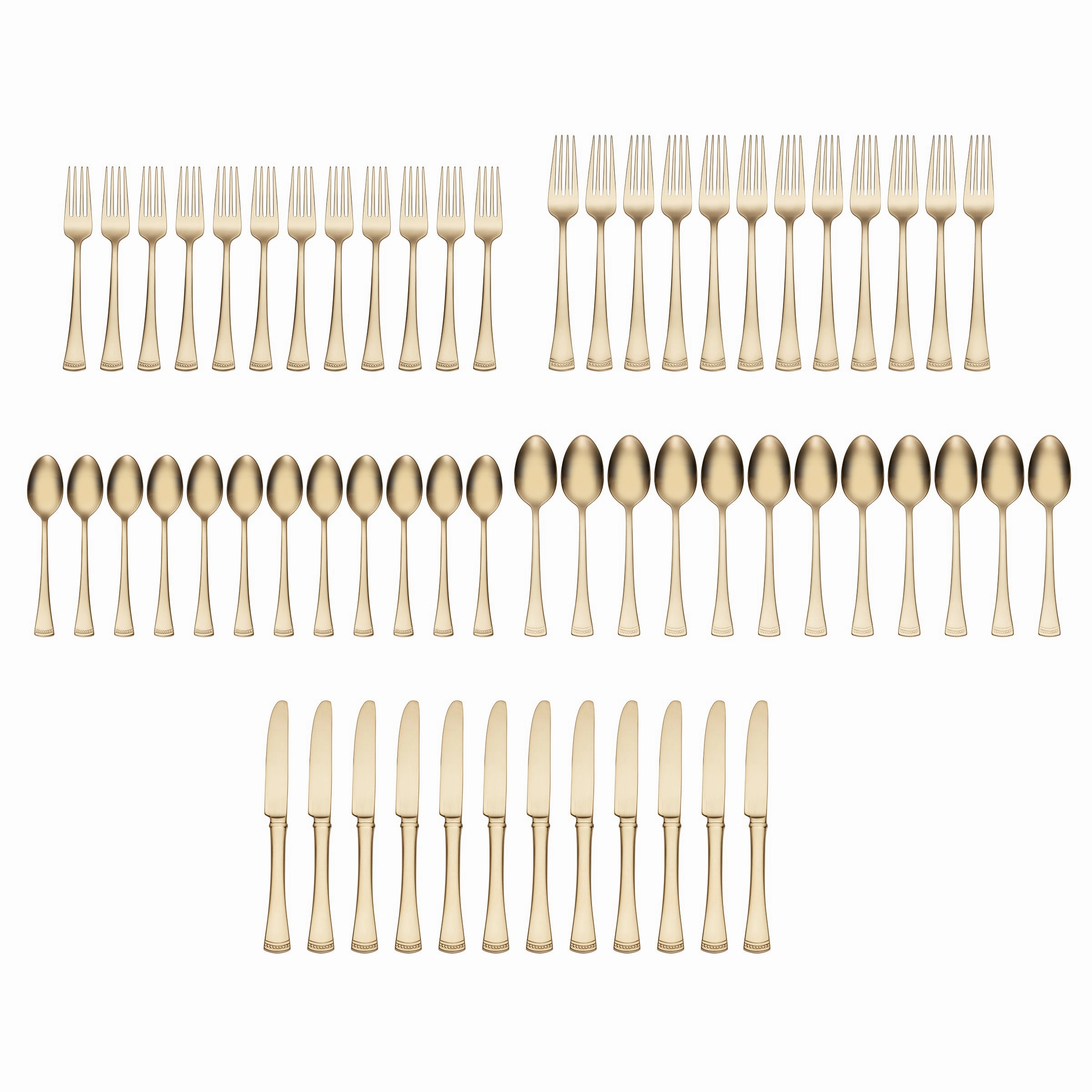 Portola Gold Satin 60 Piece Flatware Set