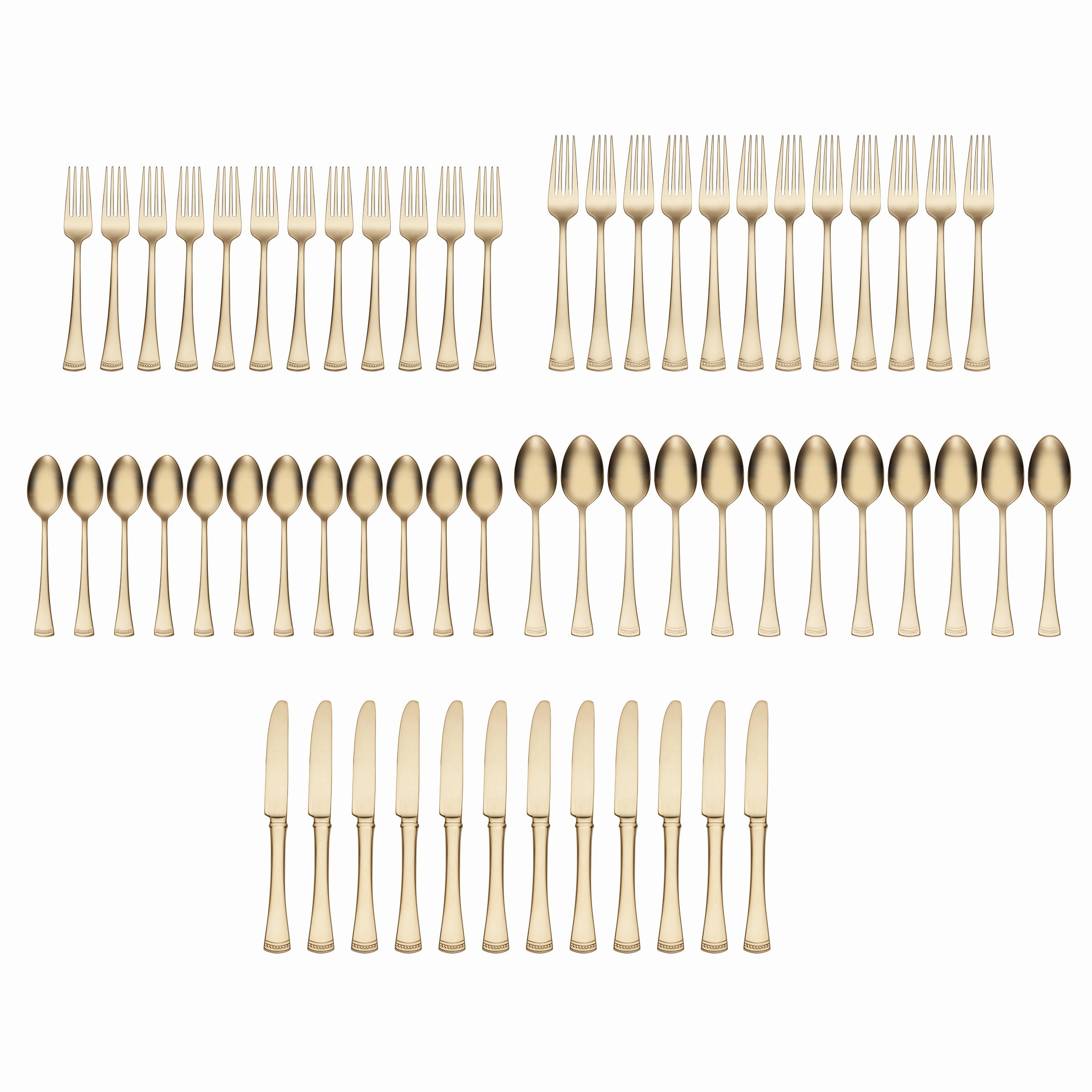 Portola Gold Satin 60 Piece Flatware Set