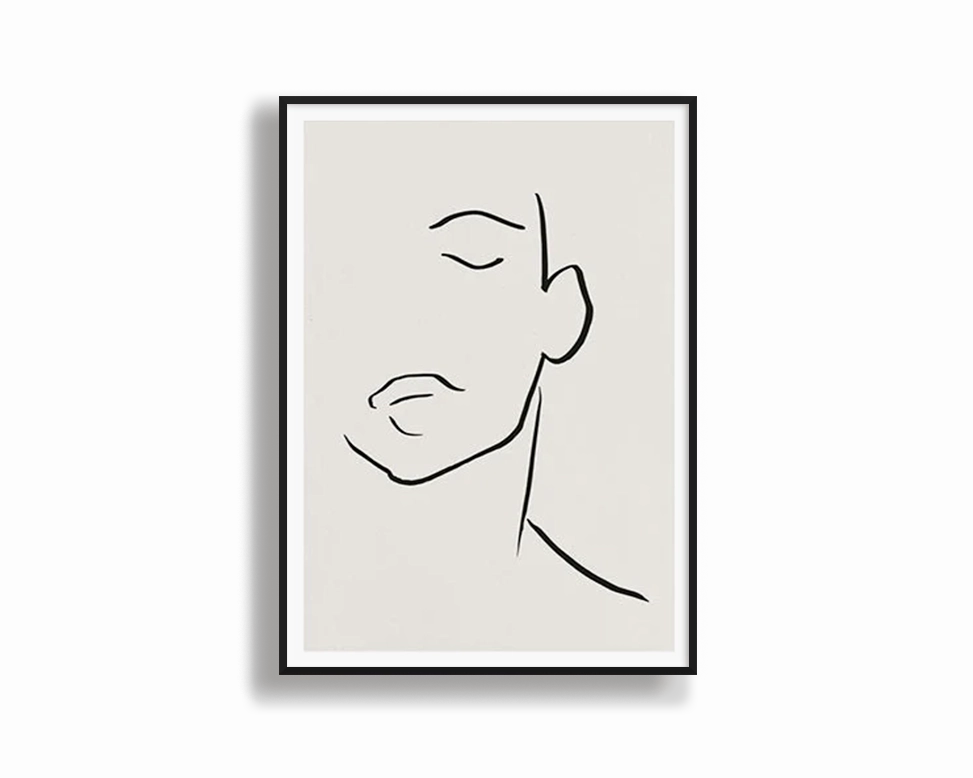 Poster Hub - Line Impression Art Framednordic style wall decor