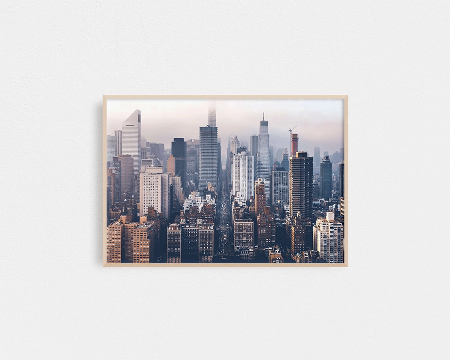 Poster Hub - Manhattan Skyline Art Framedmodern abstract painting decor