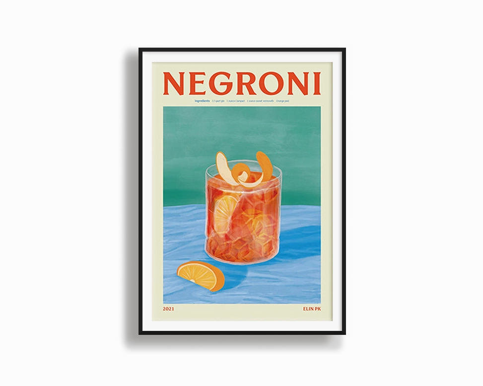 Poster Hub - Negroni Drinkmodern abstract painting decor
