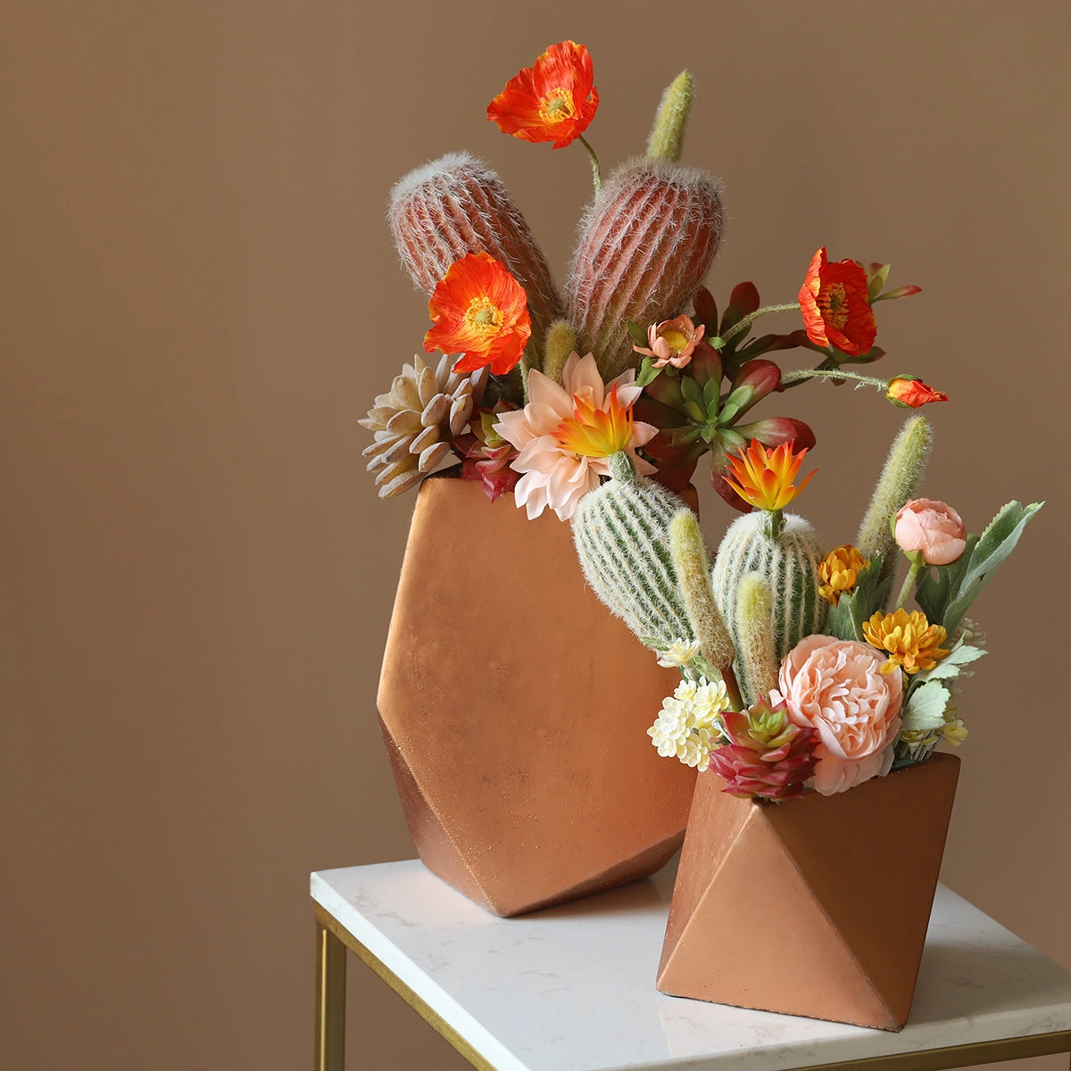 Potted Faux Cactus and Succulent Flower Arrangementhome decoration ,modern home decor 