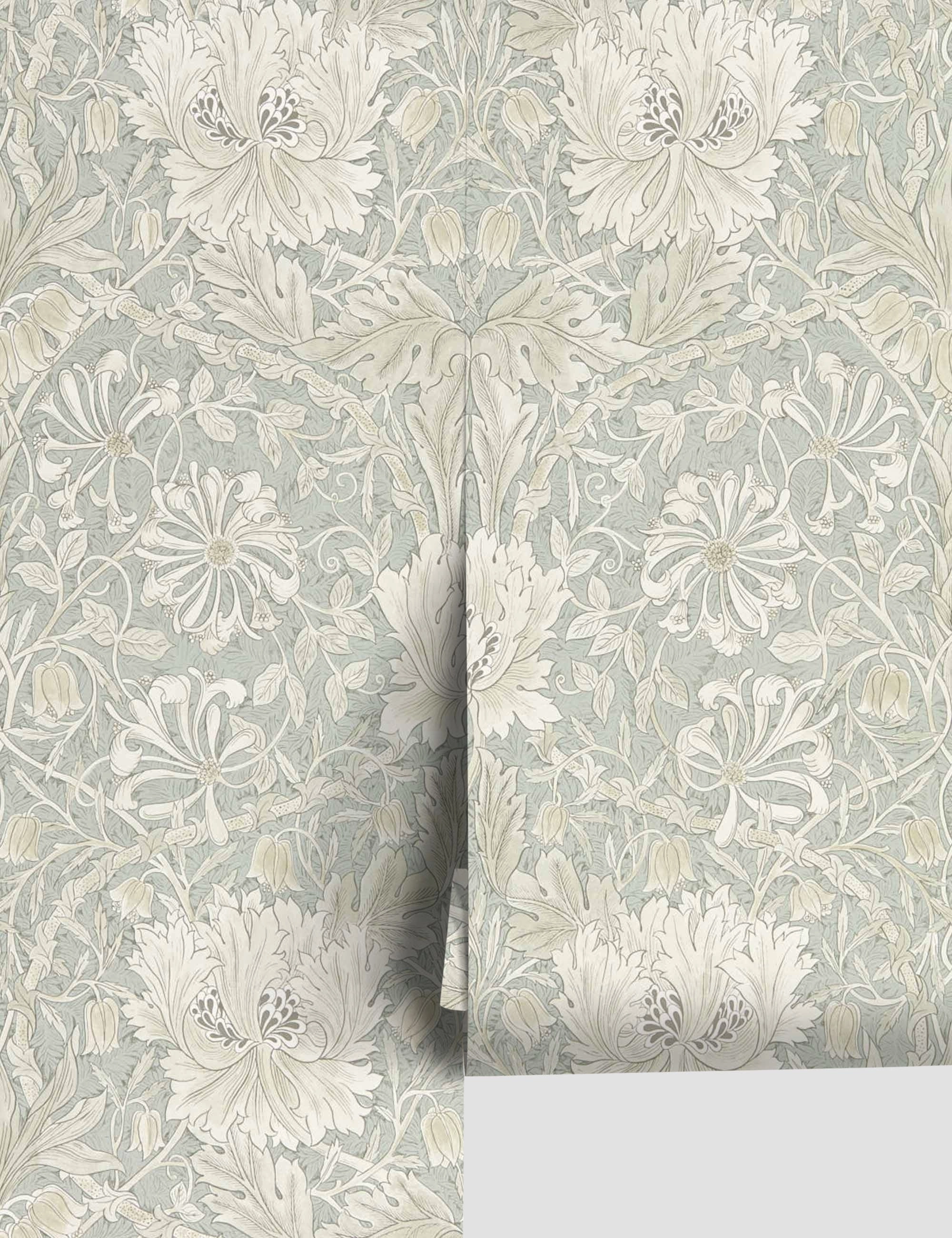 Pure Honeysuckle & Tulip Wallpaper by Morris & Co.nordic style wall decor