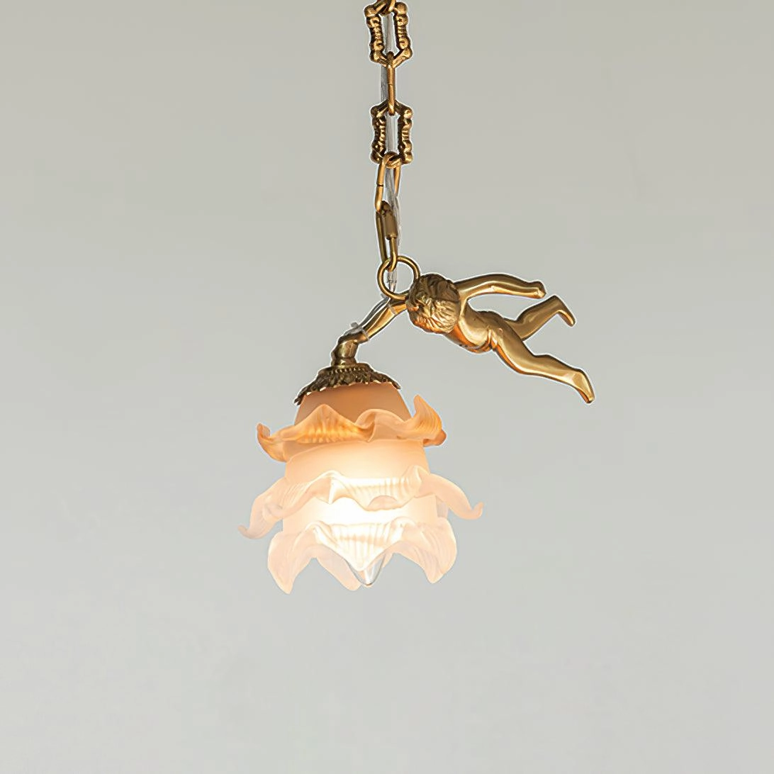 Putti Statuettes Brass Suspension