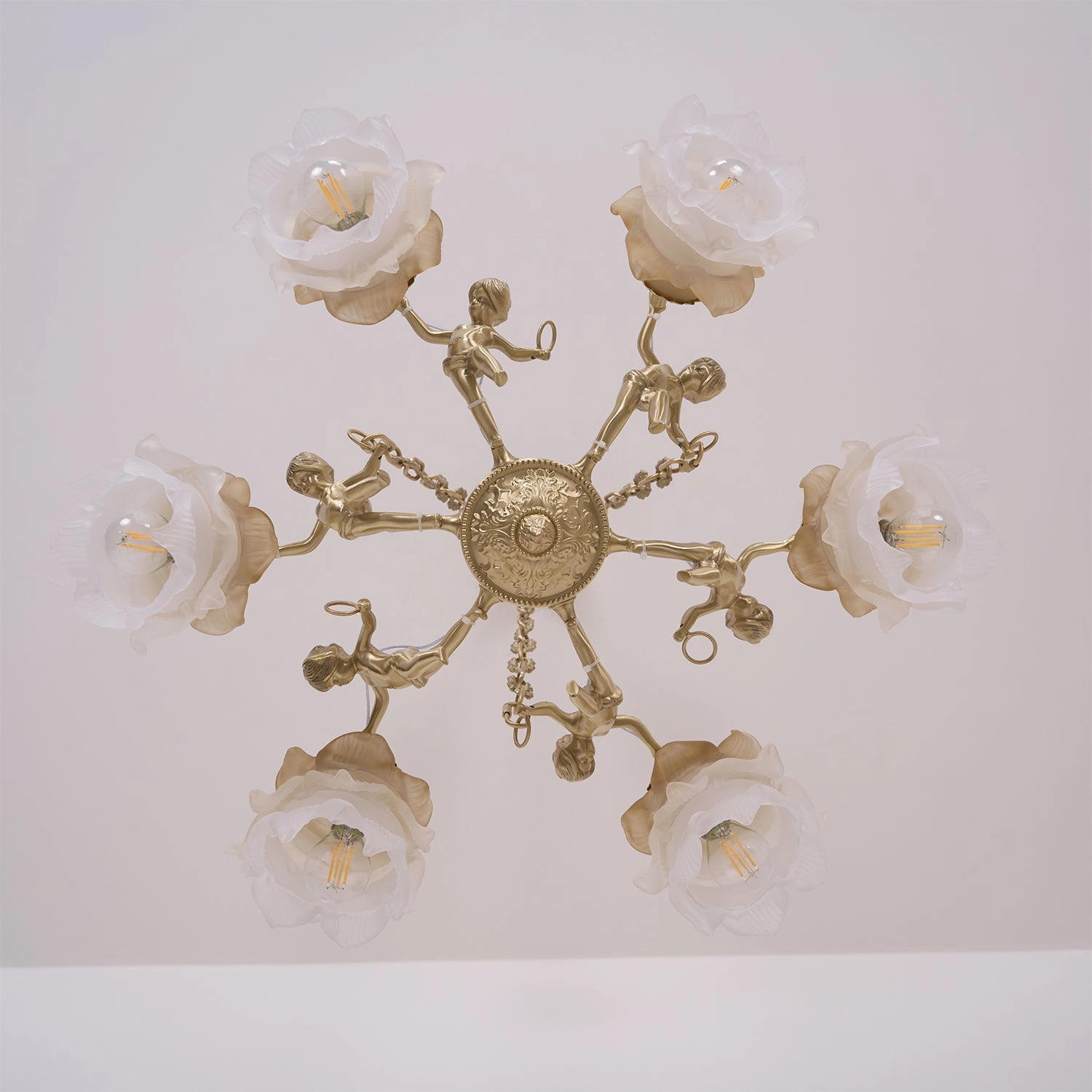 Putti Statuettes Brass Suspension