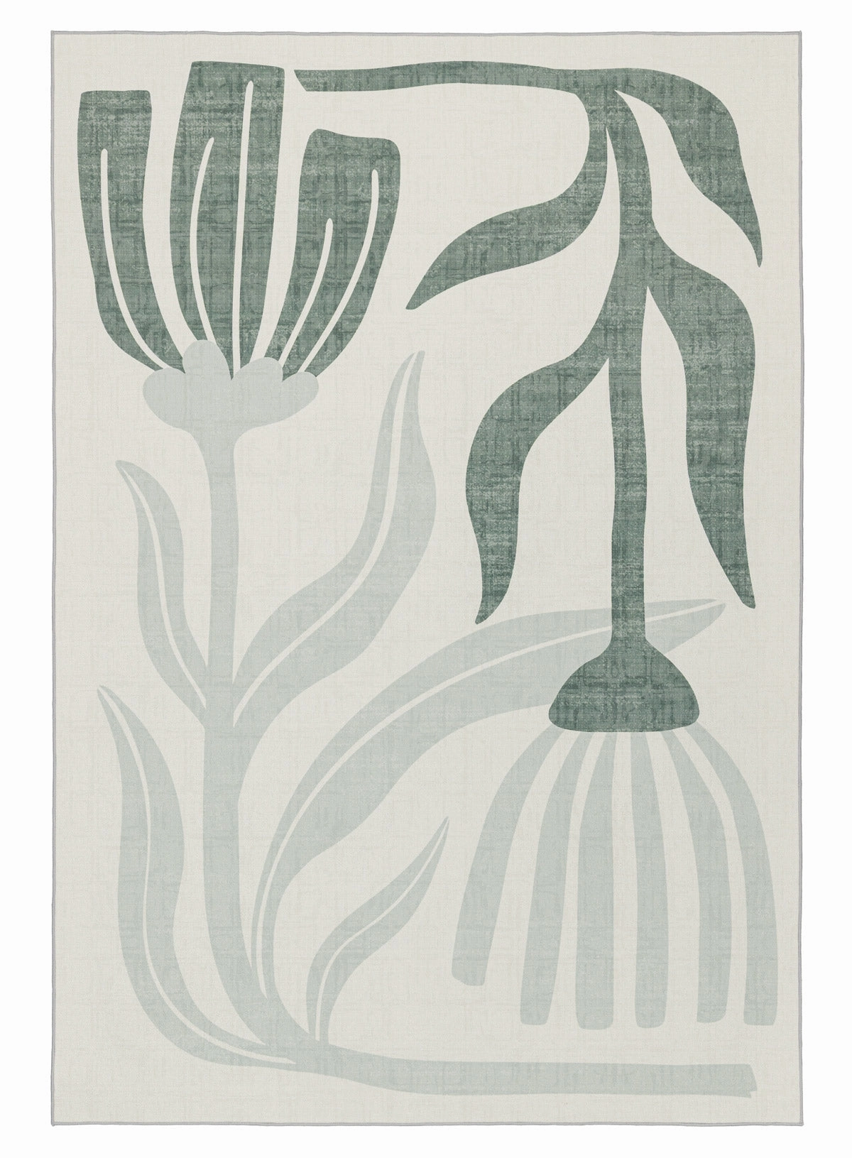 Quella Green Botanical Washable Rugmodern color block patchwork rug