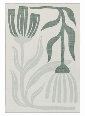 Quella Green Botanical Washable Rugmodern color block patchwork rug