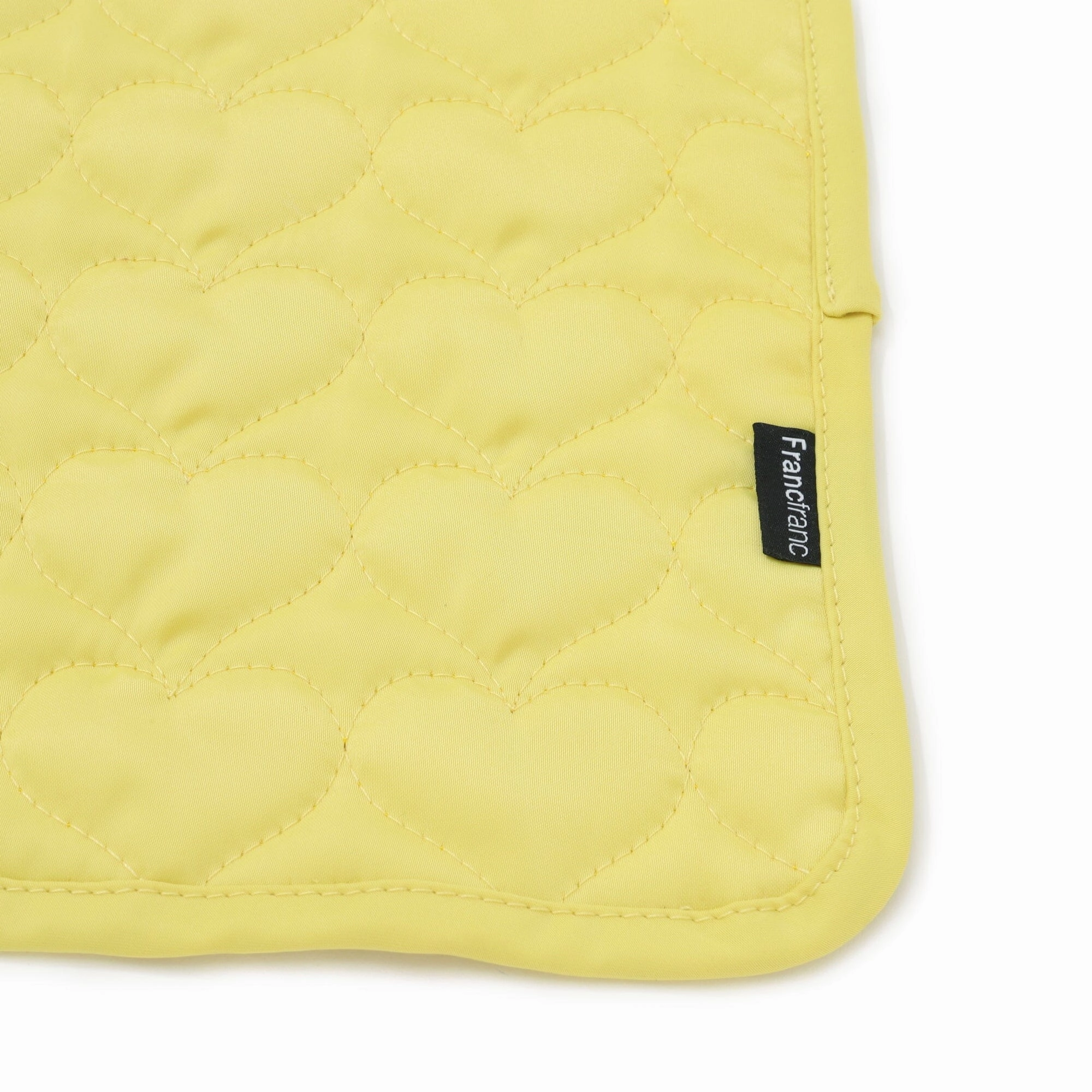 Quilted Mini Lunch Mat Heart Yellow