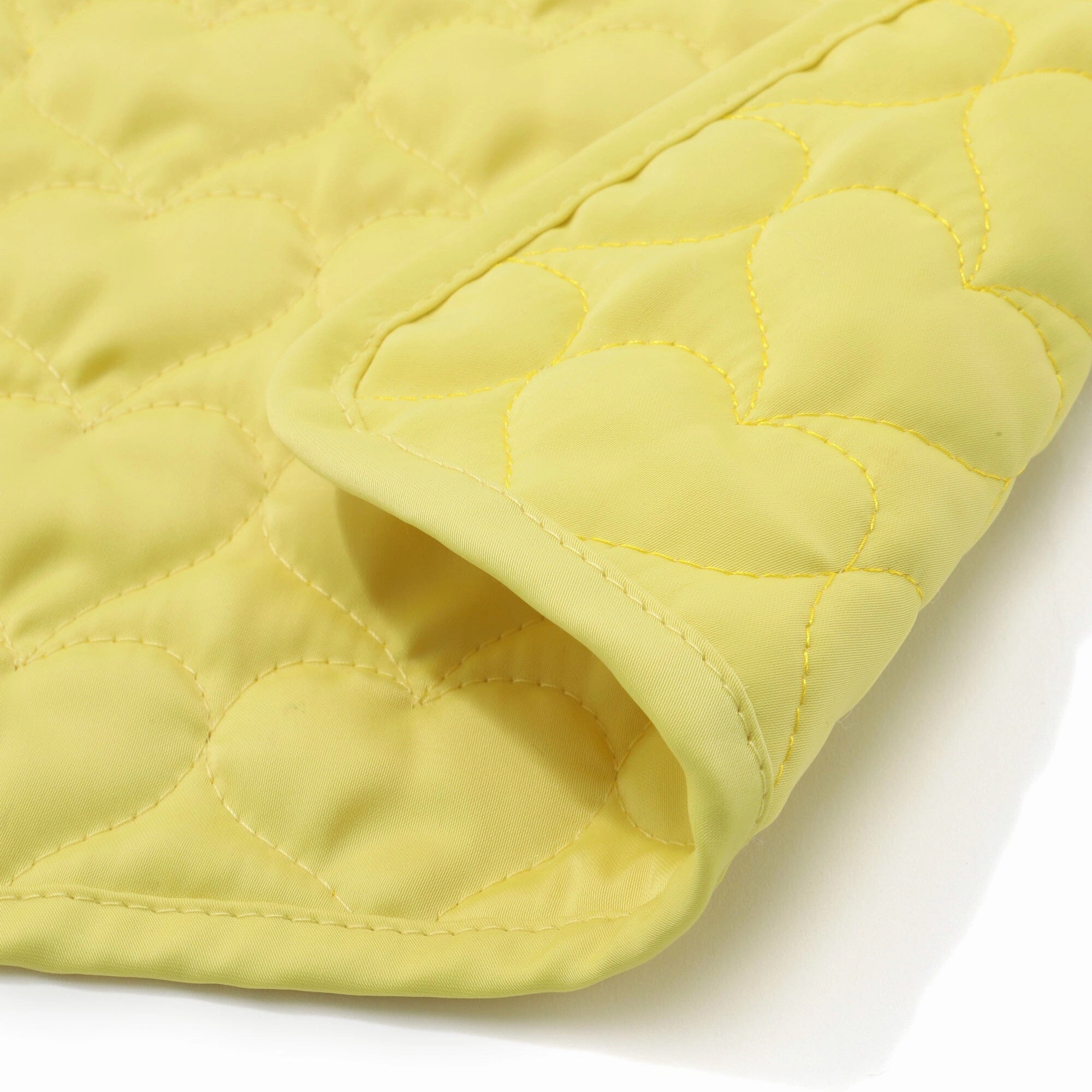 Quilted Mini Lunch Mat Heart Yellow