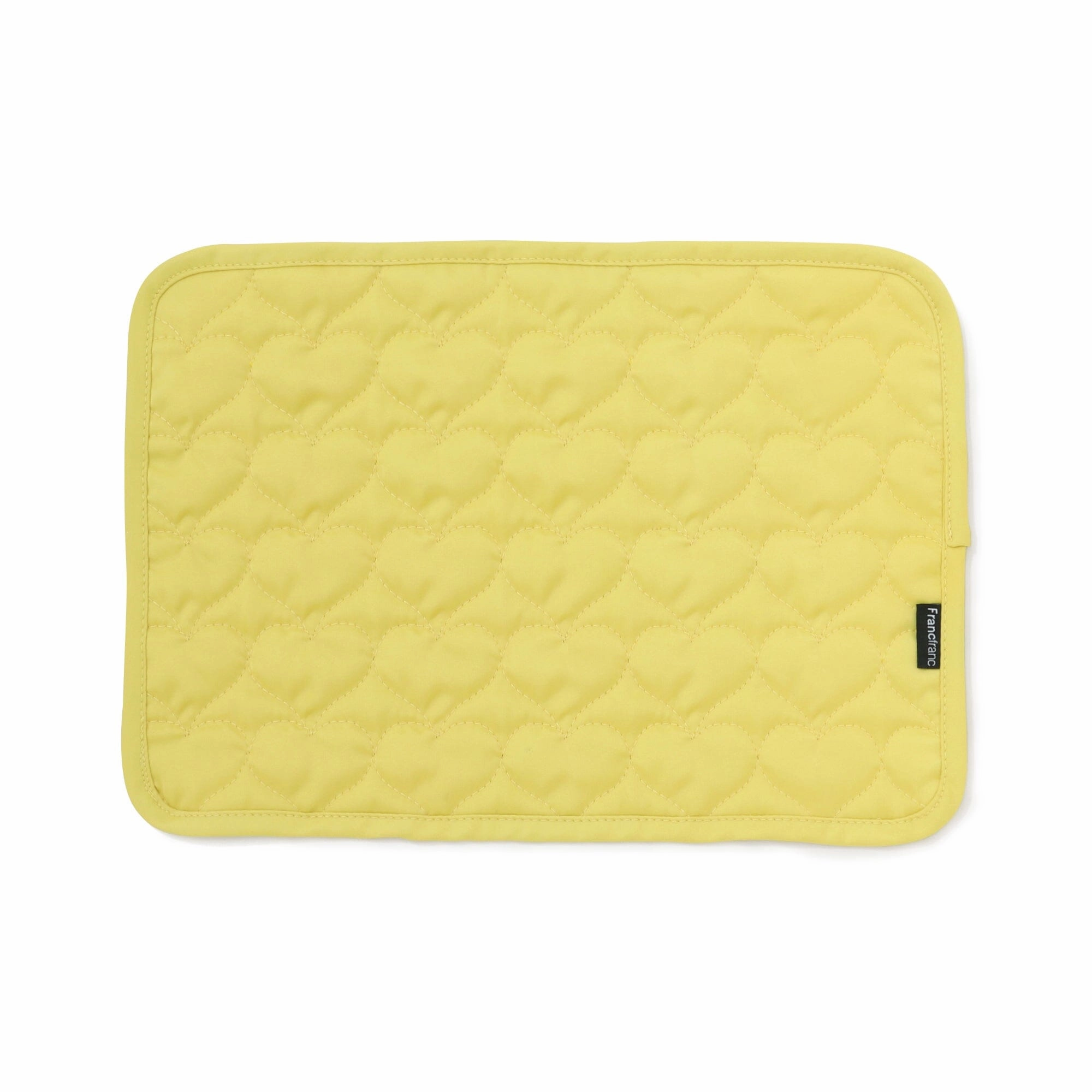 Quilted Mini Lunch Mat Heart Yellowwaterproof oil-proof tablecloth