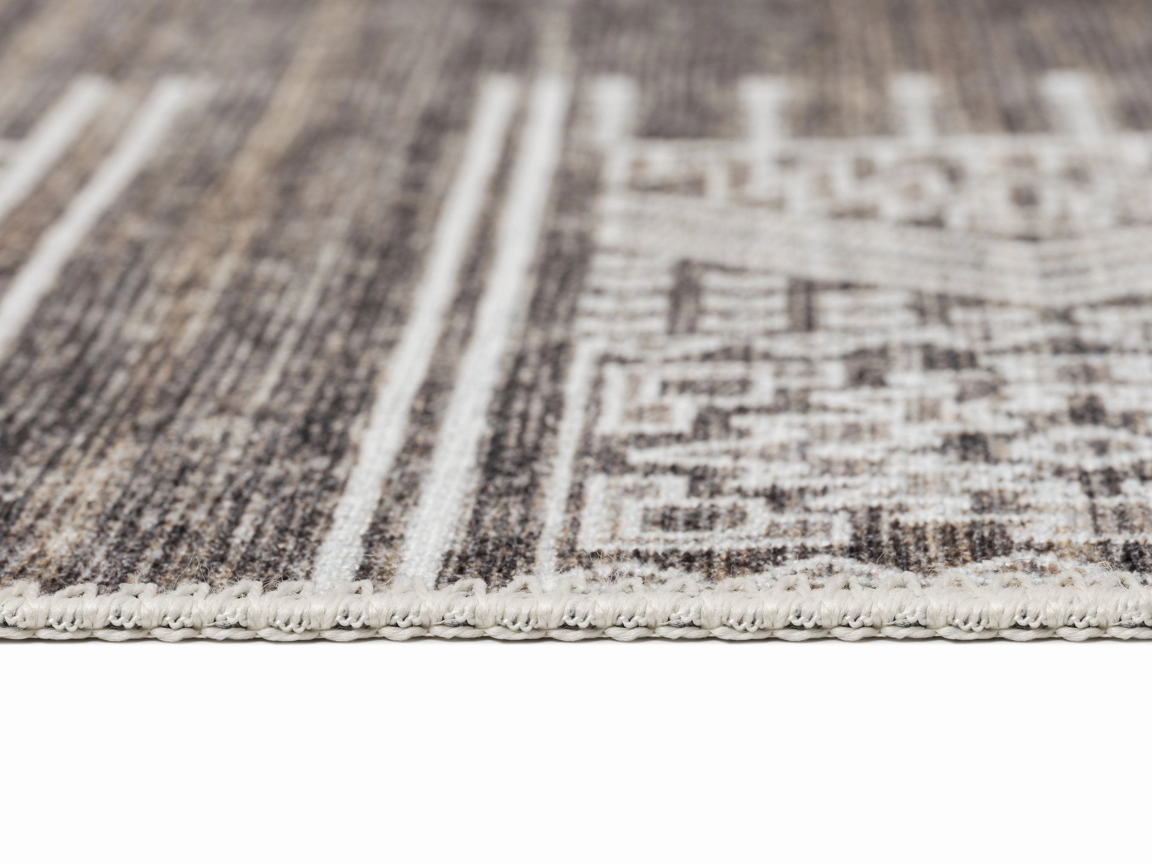Raia Charcoal and Grey Tribal Distressed Washable Rug *NO RETURNS UNLESS FAULTY