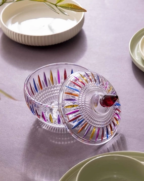 Rainbow Crystal Glass Candy Jarmodern kitchen decor ,kitchen dinner set ,dinnerware 