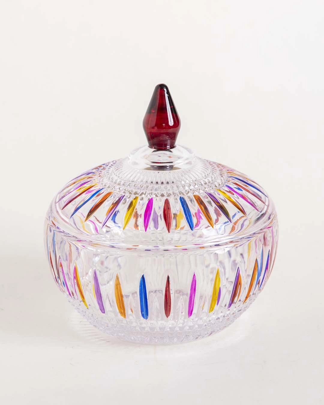 Rainbow Crystal Glass Candy Jar
