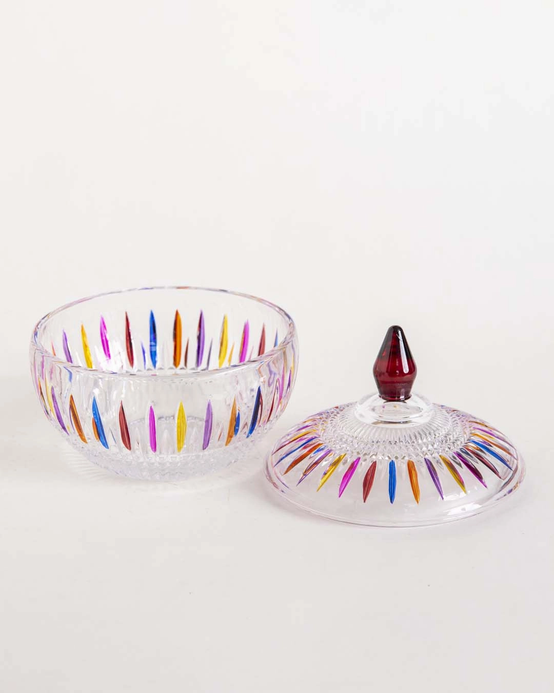 Rainbow Crystal Glass Candy Jar