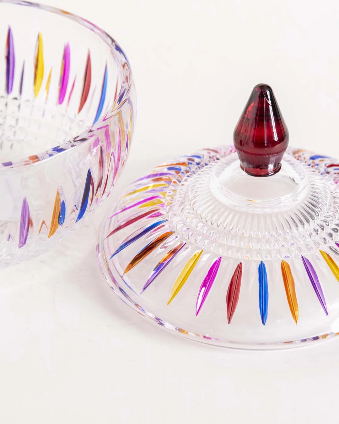 Rainbow Crystal Glass Candy Jar