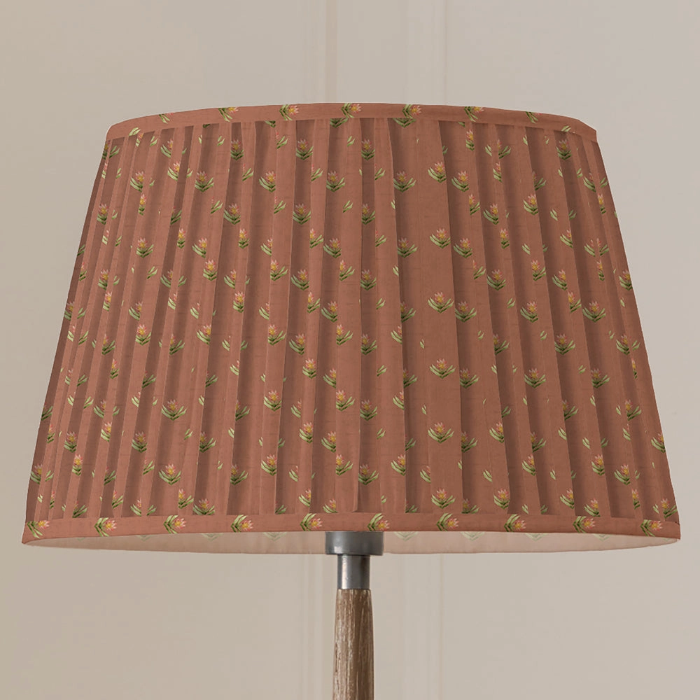 Raja Pleated Tapered Lamp Shade Terracotta