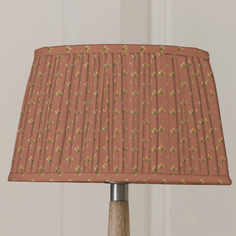 Raja Pleated Tapered Lamp Shade Terracottareplacement lampshade,White Linen Drum Lampshade for Table or Floor Lamp