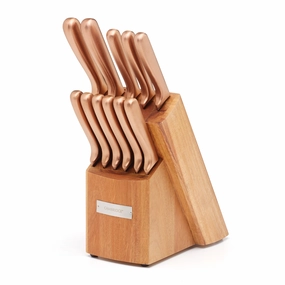 Rame Smooth Copper 12 Piece Cutlery Block Setmodern kitchen decor ,kitchen dinner set ,dinnerware 