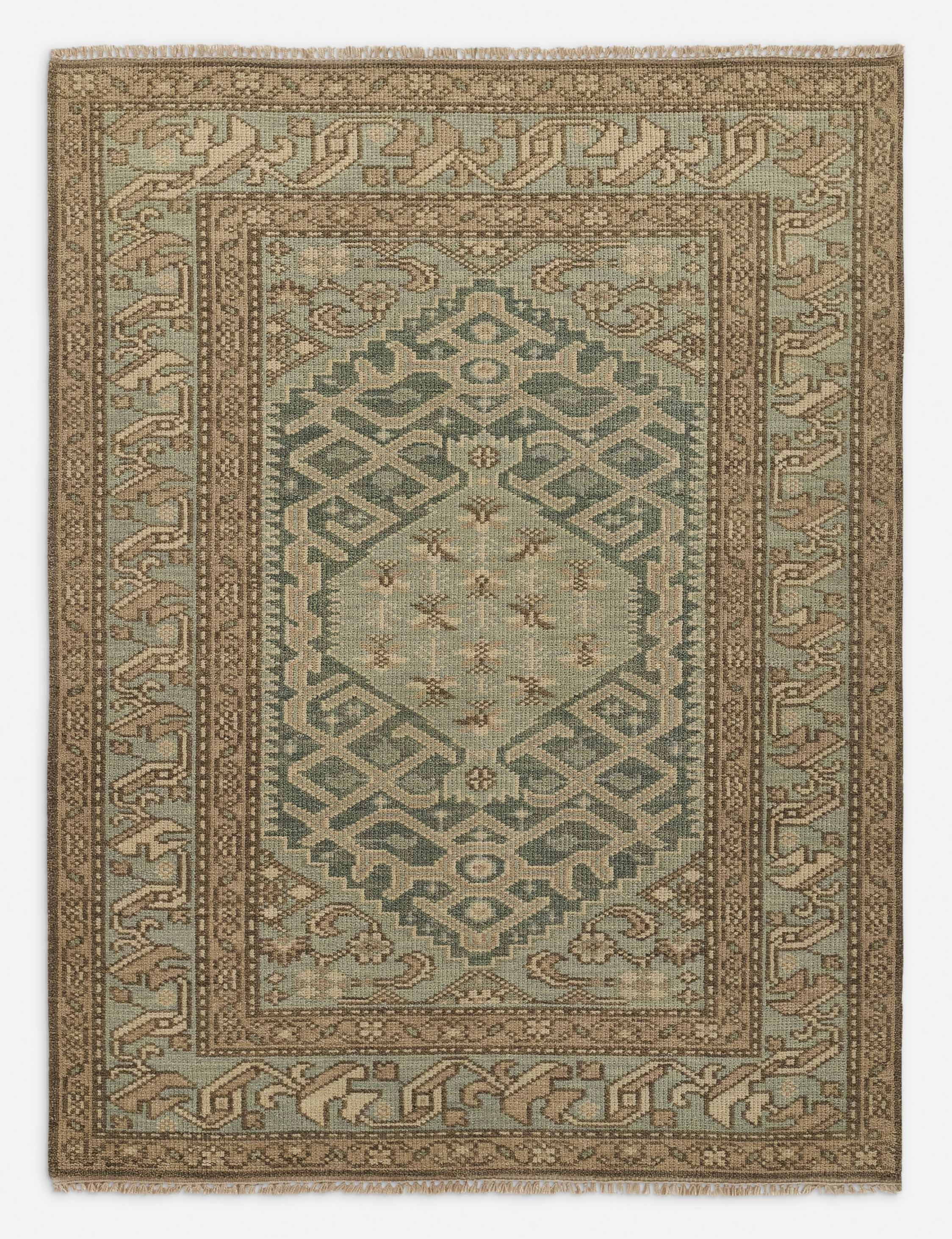 Ramina Hand-Knotted Wool Rugmodern color block patchwork rug