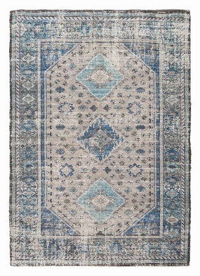 Ranya Blue and Grey Floral Distressed Rug *NO RETURNS UNLESS FAULTYmodern color block patchwork rug