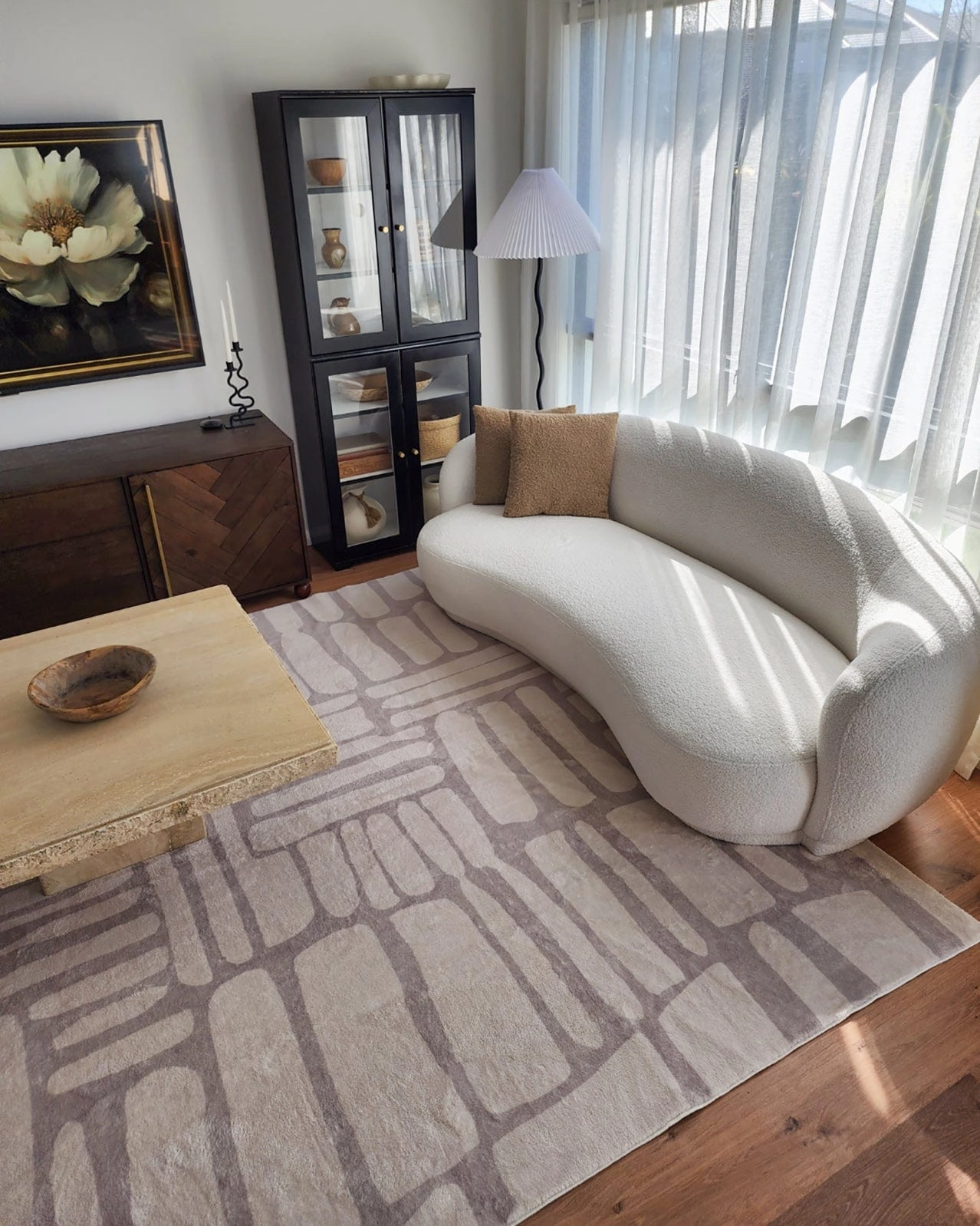 Raquel Grey Abstract Pattern Washable Rug *NO RETURNS UNLESS FAULTY
